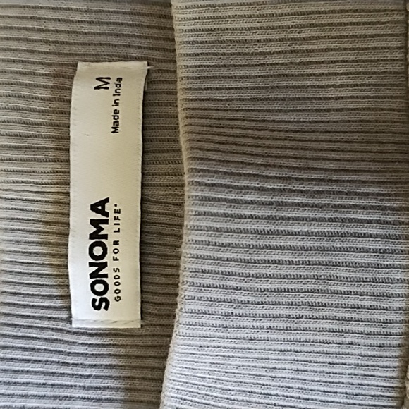 Womens Tan cropped pants crop short pants neutral tan M 6/8 elastic wais… - Picture 2 of 6